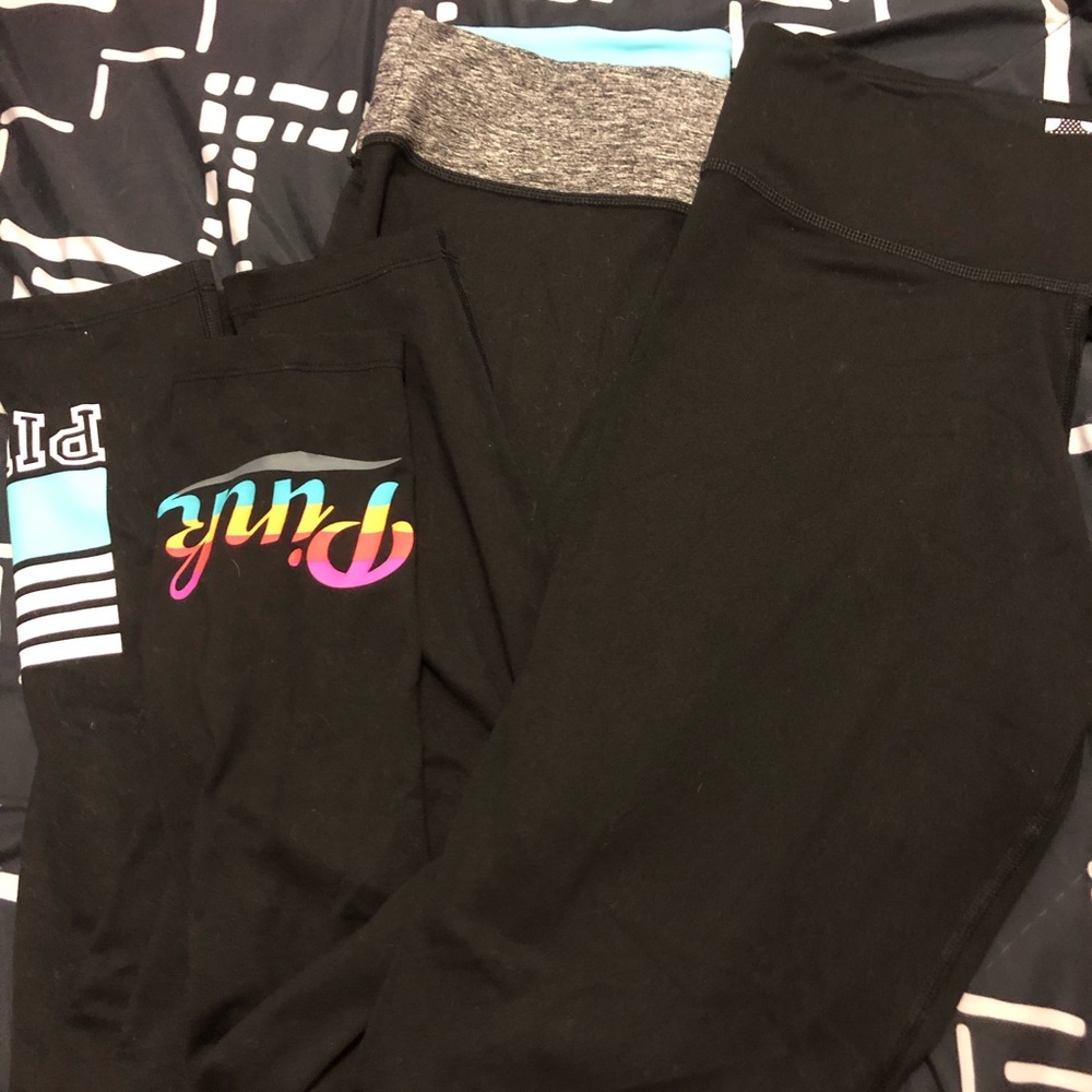 Two pairs of VS PINK leggings